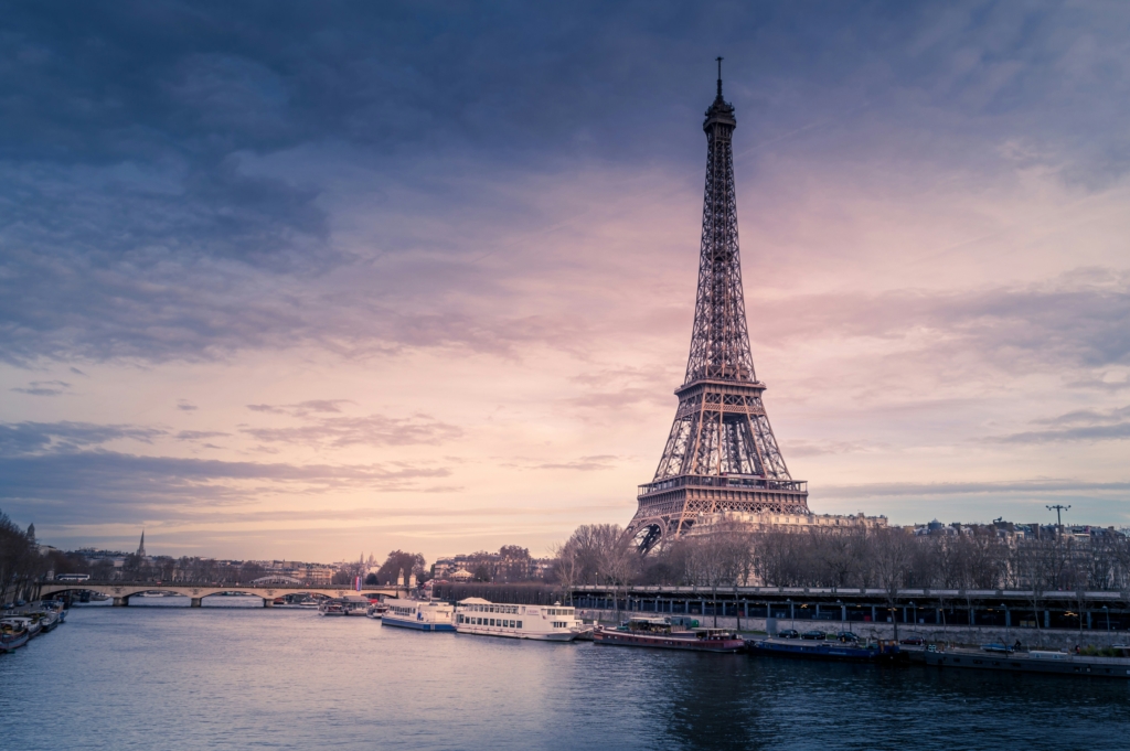 The Eiffel Tower across the Seine River, Paris