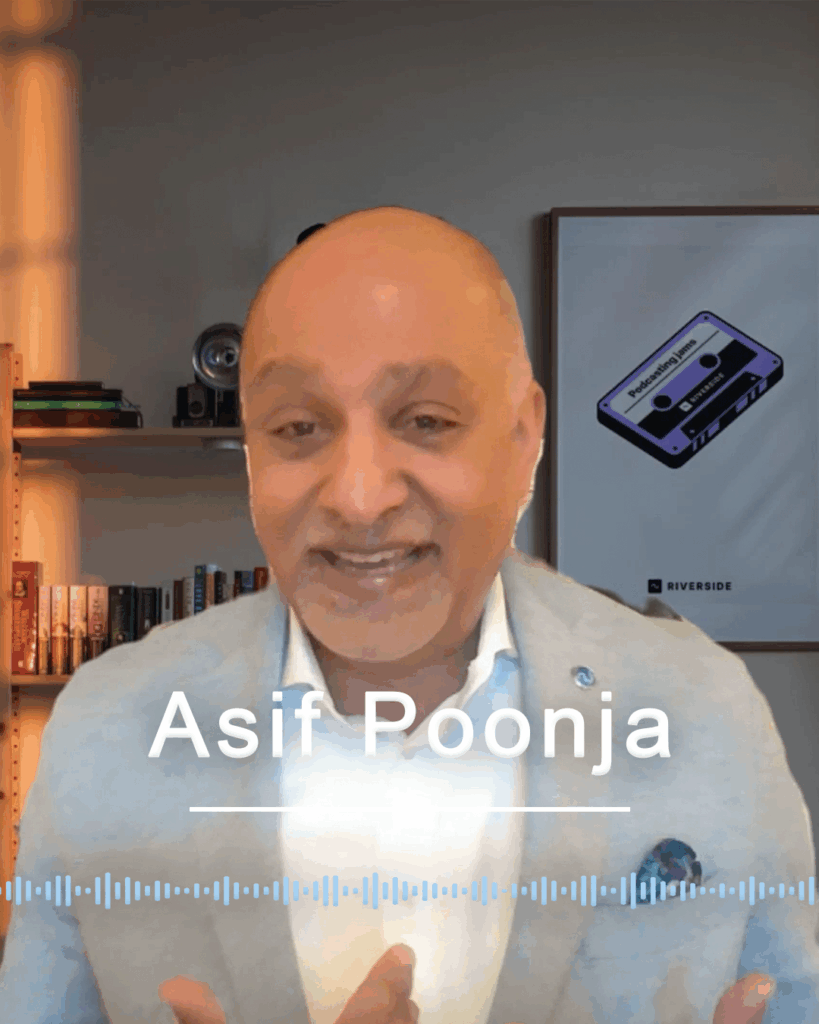 Asif Poonja speaking on a video call
